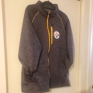 NFL Gray and Yellow STEELERS Zip-Up Jacket-